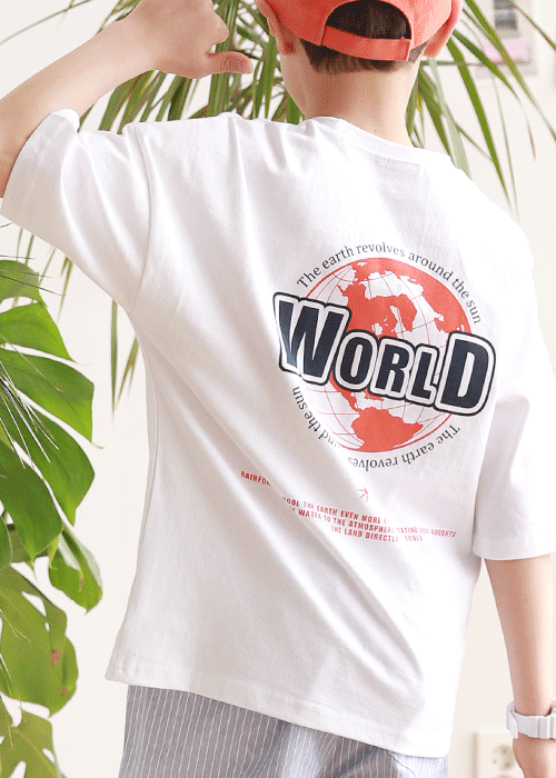 월드 티셔츠(화이트,오렌지,네이비)